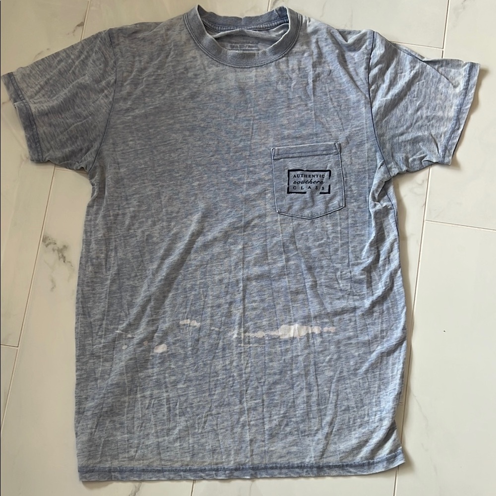 Southern Marsh Light Blue Short Sleeve Tee thin material washed out look